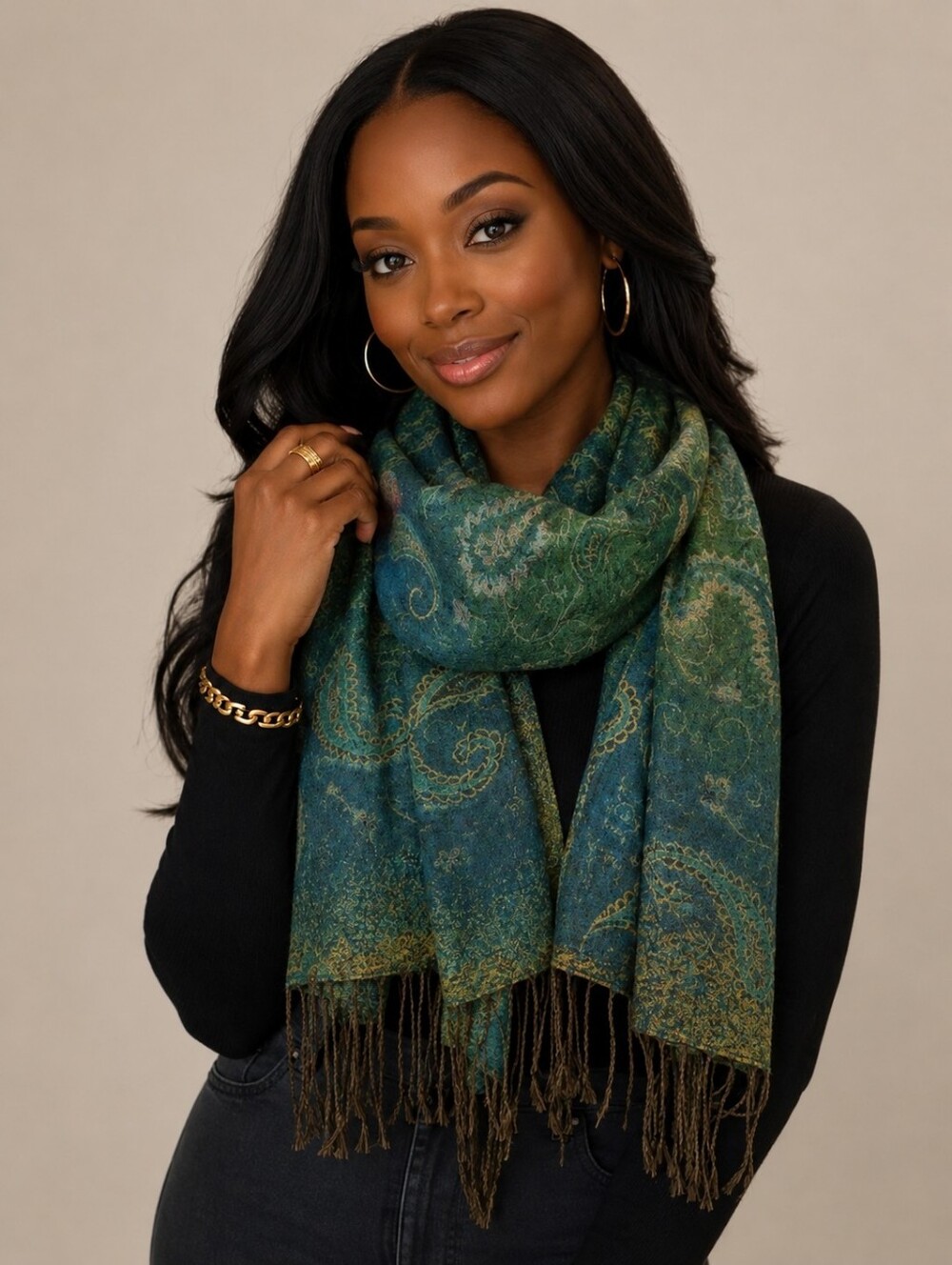Pashmina Silk Blend Scarf.
